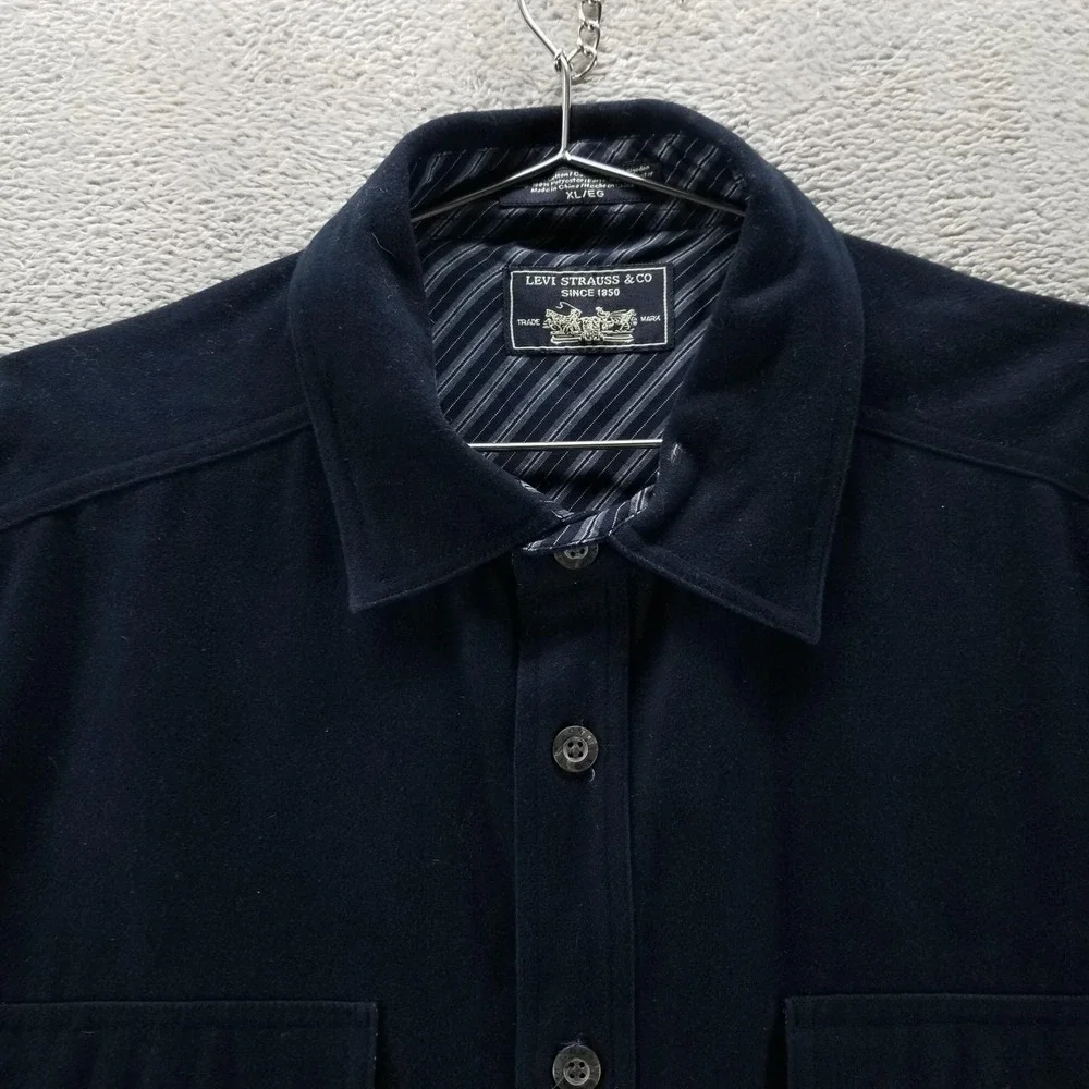 Levi's Shirt Mens XL Blue Flannel Shacket Lined Button Front Pockets Chore